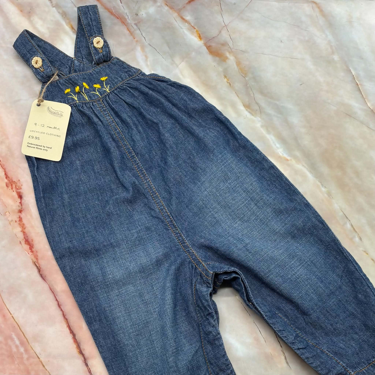 Upcycled Denim Dungarees | Hand Embroidery