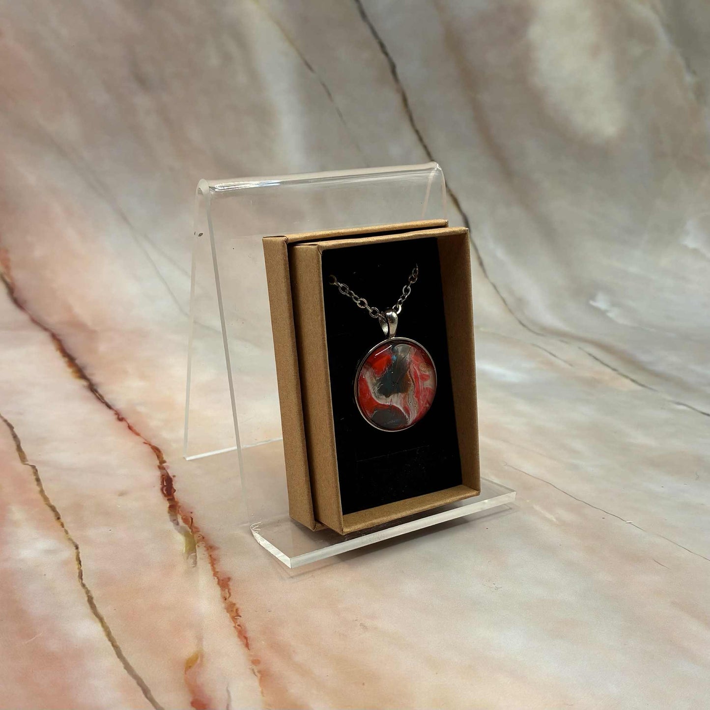 Hand Poured Resin Pendants | Silver Plated Chain