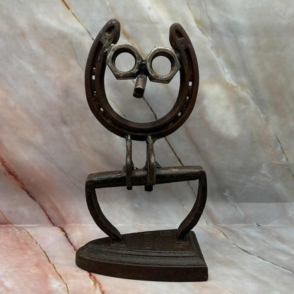 Horseshoe Owl | Recycled Metal Sculpture