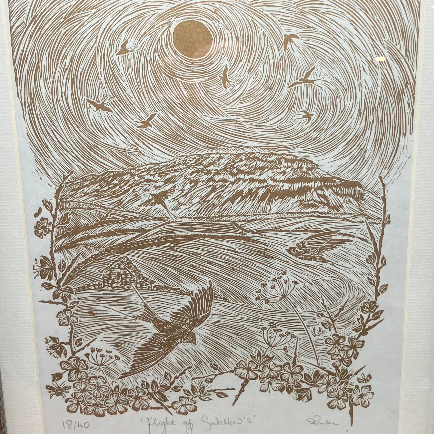 Flight of Swallows | Limited Edition Framed Lino prints | 2 Designs