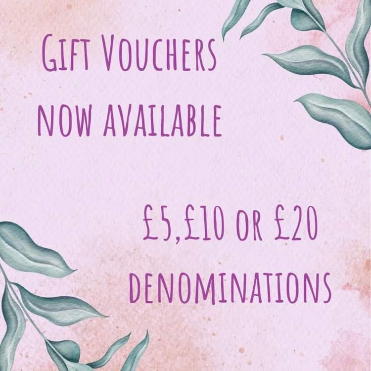 Gift Cards in £5, £10 & £20 denominations