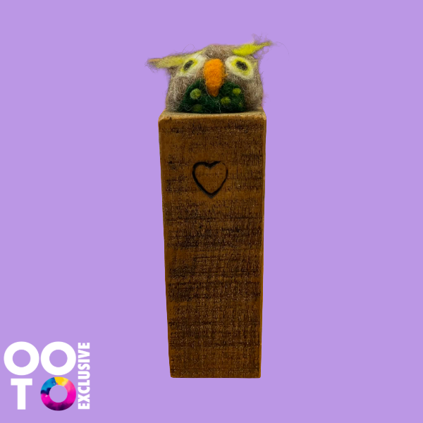 Needle Felted Owl | Handmade Freestanding Decoration