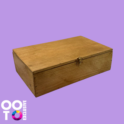 Wooden Storage Box with Hinged Lid | 4 Compartments