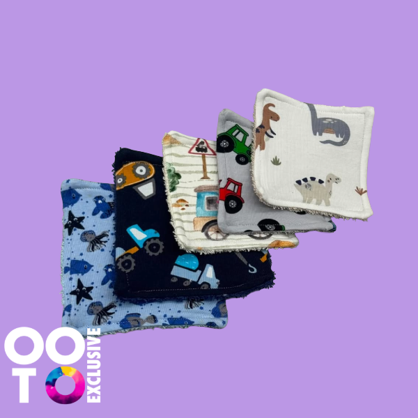 Reuseable Face Wipes | Pack of 5 | Various Designs