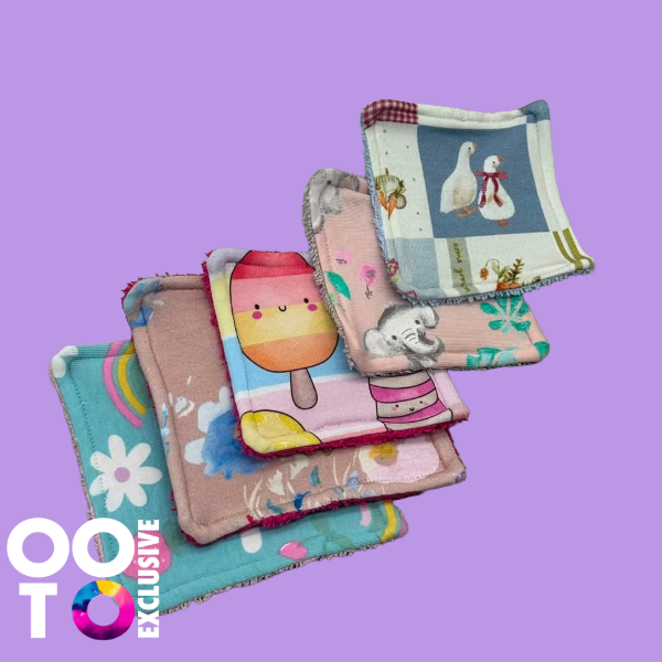 Reuseable Face Wipes | Pack of 5 | Various Designs