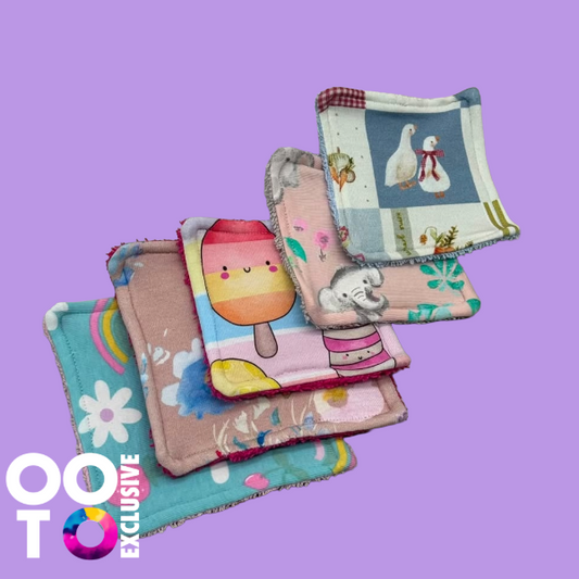 Reuseable Face Wipes | Pack of 5 | Various Designs