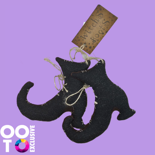 The Witches Boots | Hand Sewn | Fabric Gothic Decoration