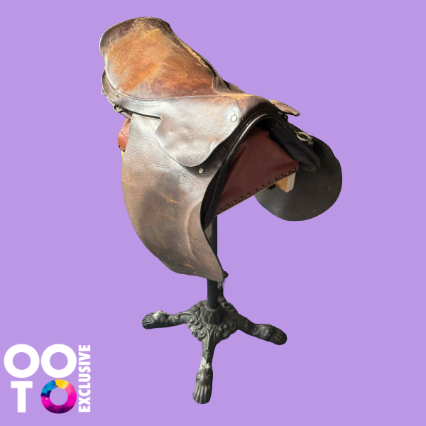 Saddle Stool | Reclaimed Leather & Metal