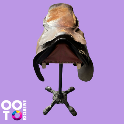 Saddle Stool | Reclaimed Leather & Metal