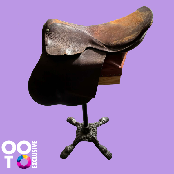 Saddle Stool | Reclaimed Leather & Metal
