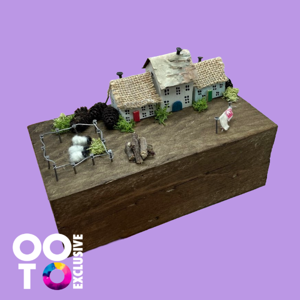 Handmade Large Wooden Country Cottages/Houses with Sheep