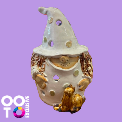 Ceramic Wizard & Wizardess Tealight Holders | Various Colours
