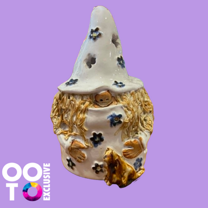 Ceramic Wizard & Wizardess Tealight Holders | Various Colours