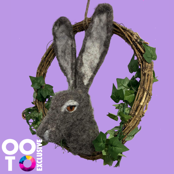 Needle Felted Hare Wreath
