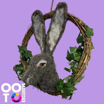 Needle Felted Hare Wreath