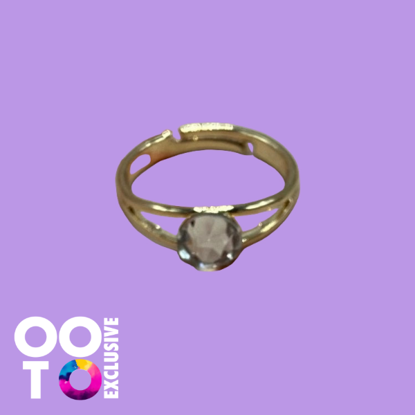 24 Carat Gold Plated Adjustable Crystal Rings