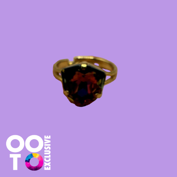 24 Carat Gold Plated Adjustable Crystal Rings