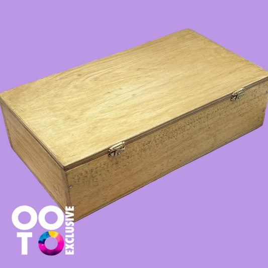 Wooden Storage Box with Hinged Lid | 3 Compartments
