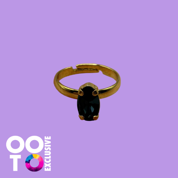 24 Carat Gold Plated Adjustable Crystal Rings