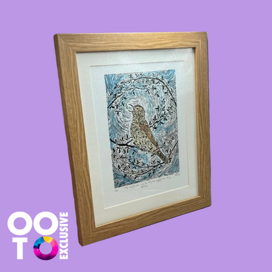 Song Thrush | Variable Edition Framed Lino Print