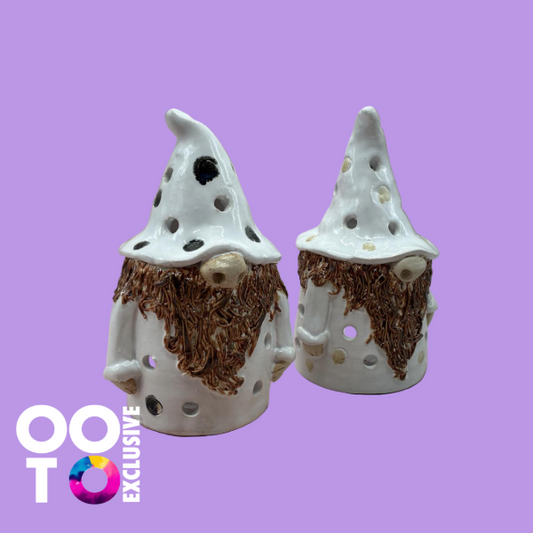 Ceramic Wizard & Wizardess Tealight Holders | Various Colours