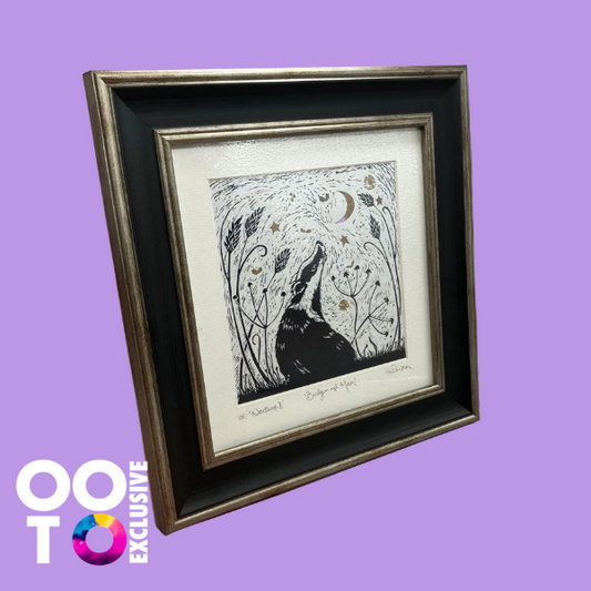 Nocturne I, II & III | Open Edition Framed Lino prints of Badger, Fox  & Hare