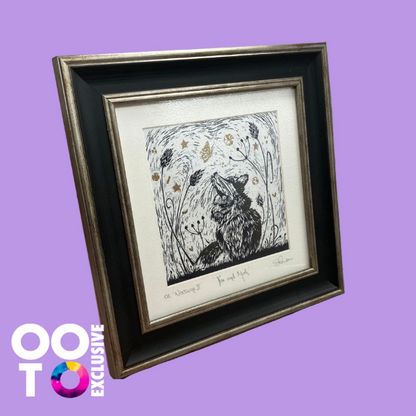 Nocturne I, II & III | Open Edition Framed Lino prints of Badger, Fox  & Hare