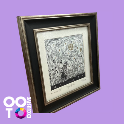 Nocturne I, II & III | Open Edition Framed Lino prints of Badger, Fox  & Hare