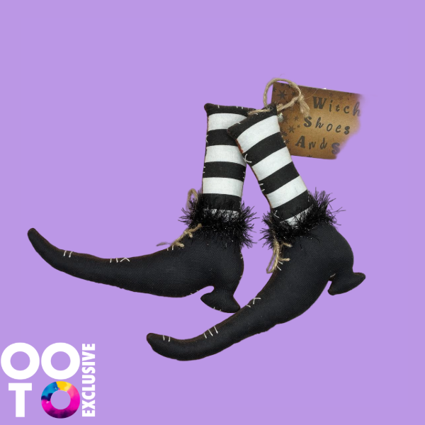 The Witches Shoes & Socks| Hand Sewn | Fabric Gothic Decorations