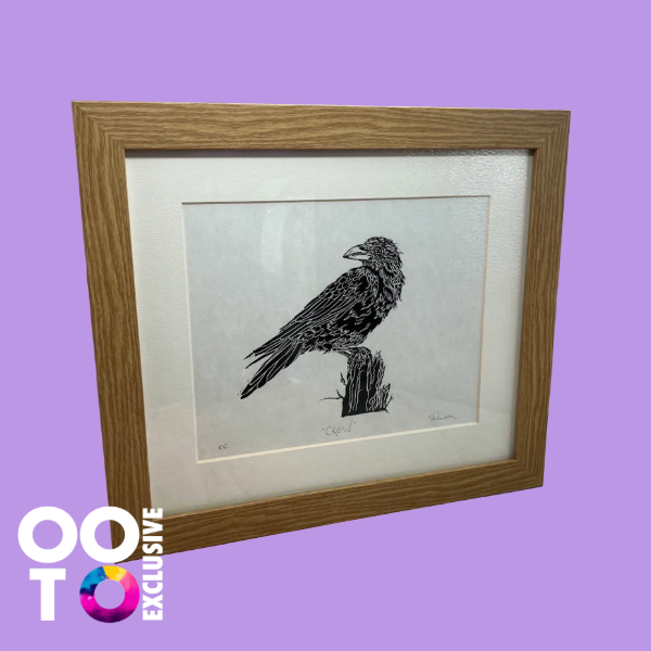 Crow  | Open Edition Framed Lino print