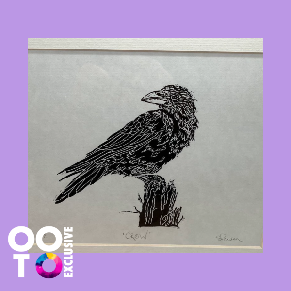 Crow  | Open Edition Framed Lino print
