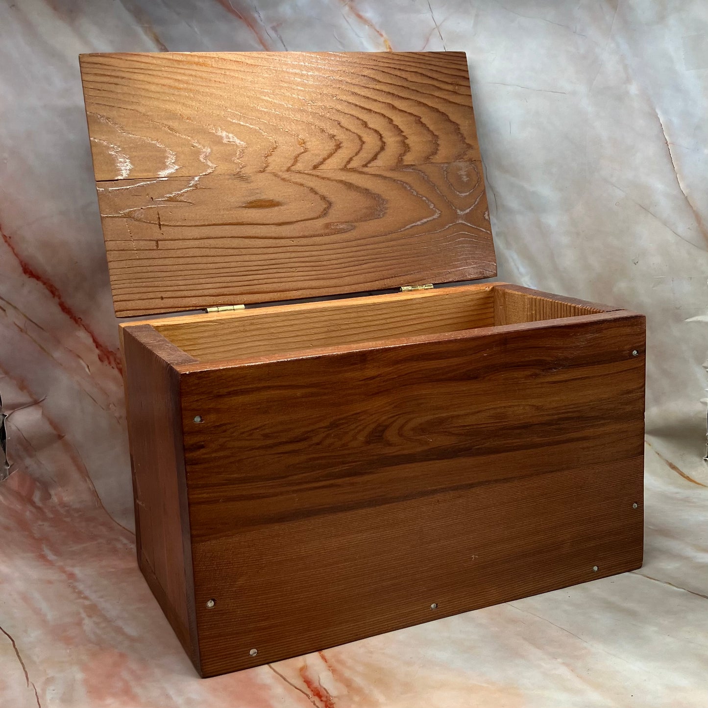 Cedar Wood Box with Hinged Lid