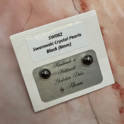 Swarovski Crystal Pearl Earrings | 6mm