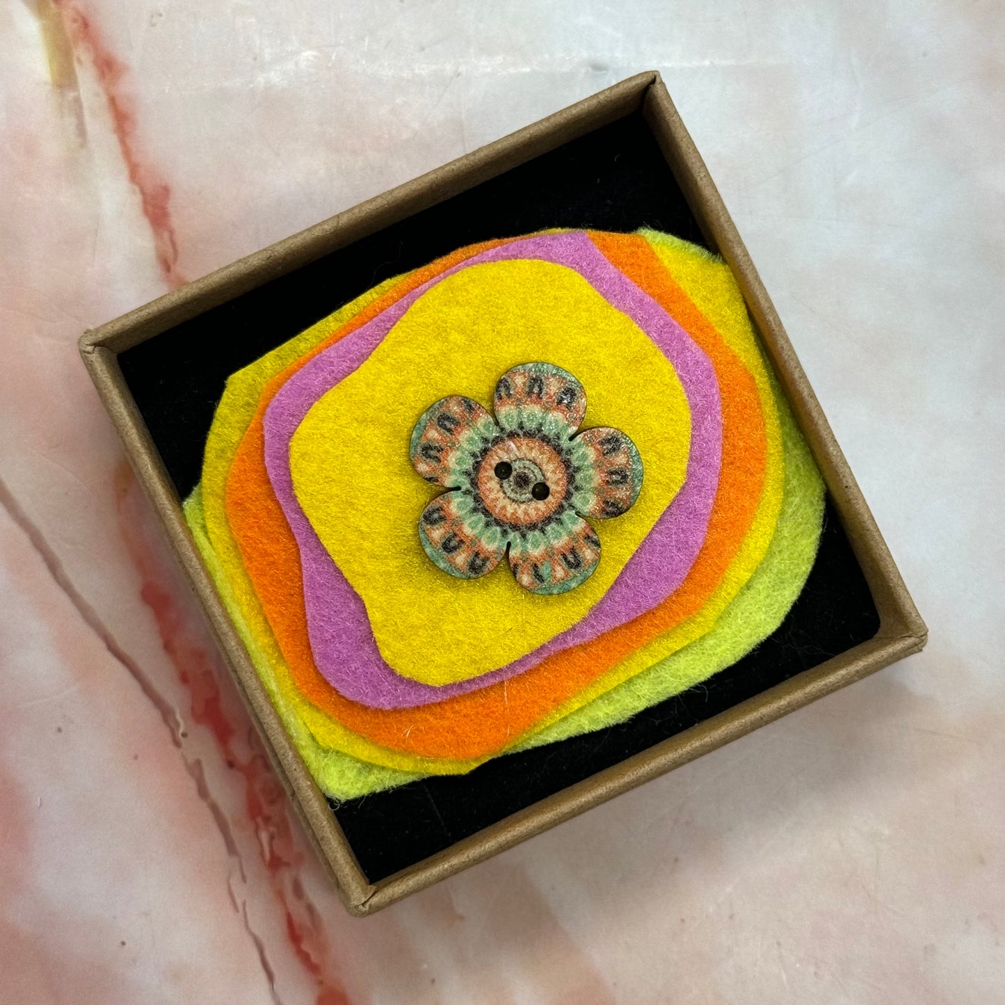 Handmade Wet & Regular Felted Flower Brooches | Various Colours & Designs