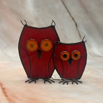 Owls & Chicks | Stained Glass | Various Colours & Sizes