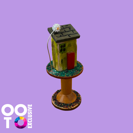Handmade Wooden Cottage on a Spool