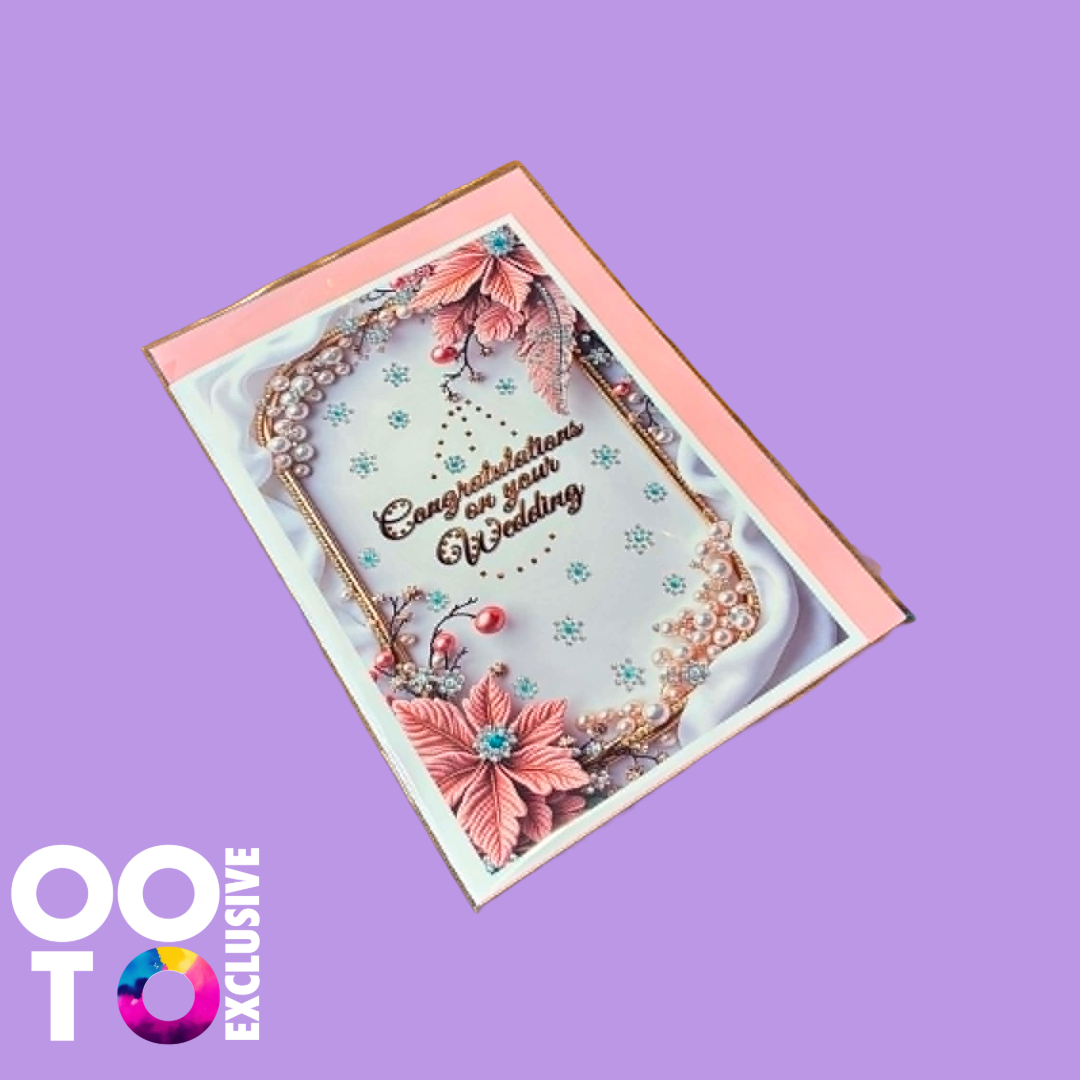 Wedding Card with Rhinestone Crystals | Various Designs