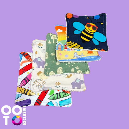 Reuseable Face Wipes | Pack of 5 | Various Designs