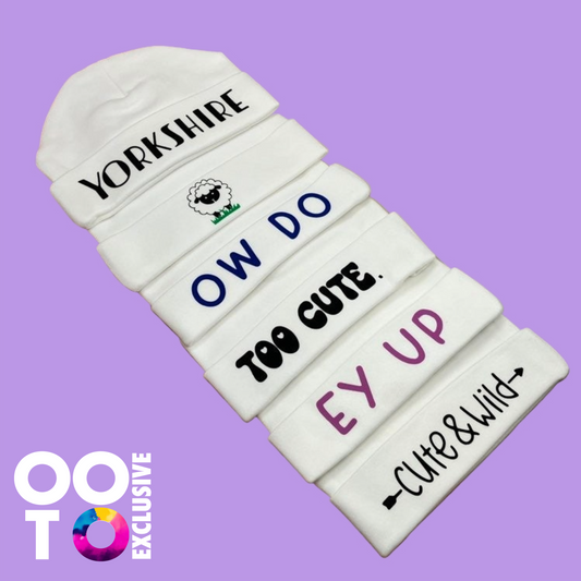 Yorkshire Sayings & Slang Babies Beanie Hats (0-3mths) | Various Designs