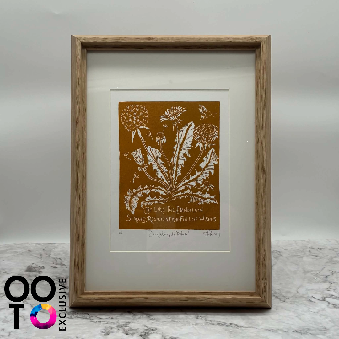 Dandelion Wishes | Open Edition Framed Lino Print