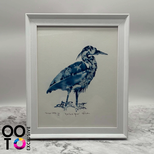 Riverbank Heron | Limited Edition Cyanotype