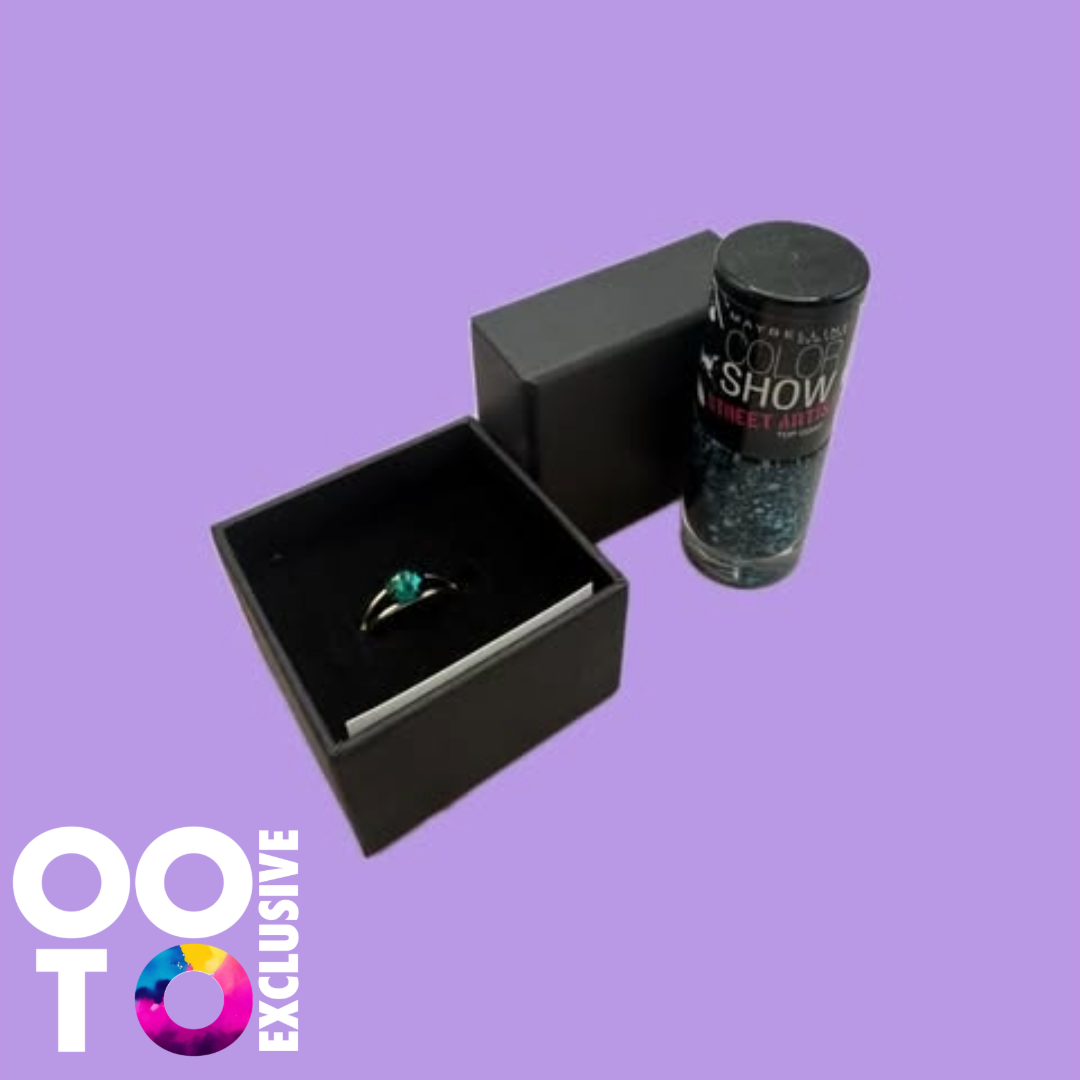 Gold Plated Adjustable Crystal Rings | FREE Co-ordinating Nail Varnish