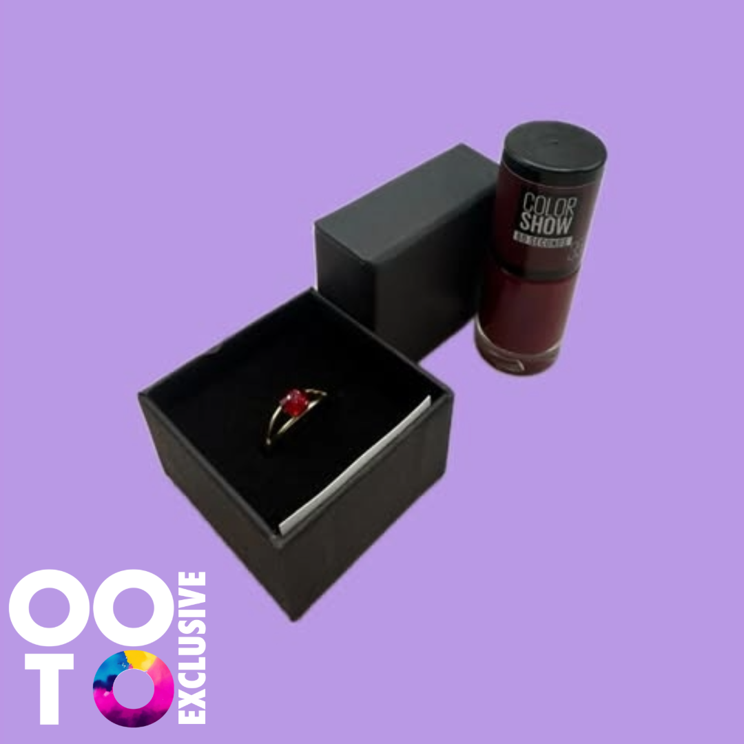 Gold Plated Adjustable Crystal Rings | FREE Co-ordinating Nail Varnish