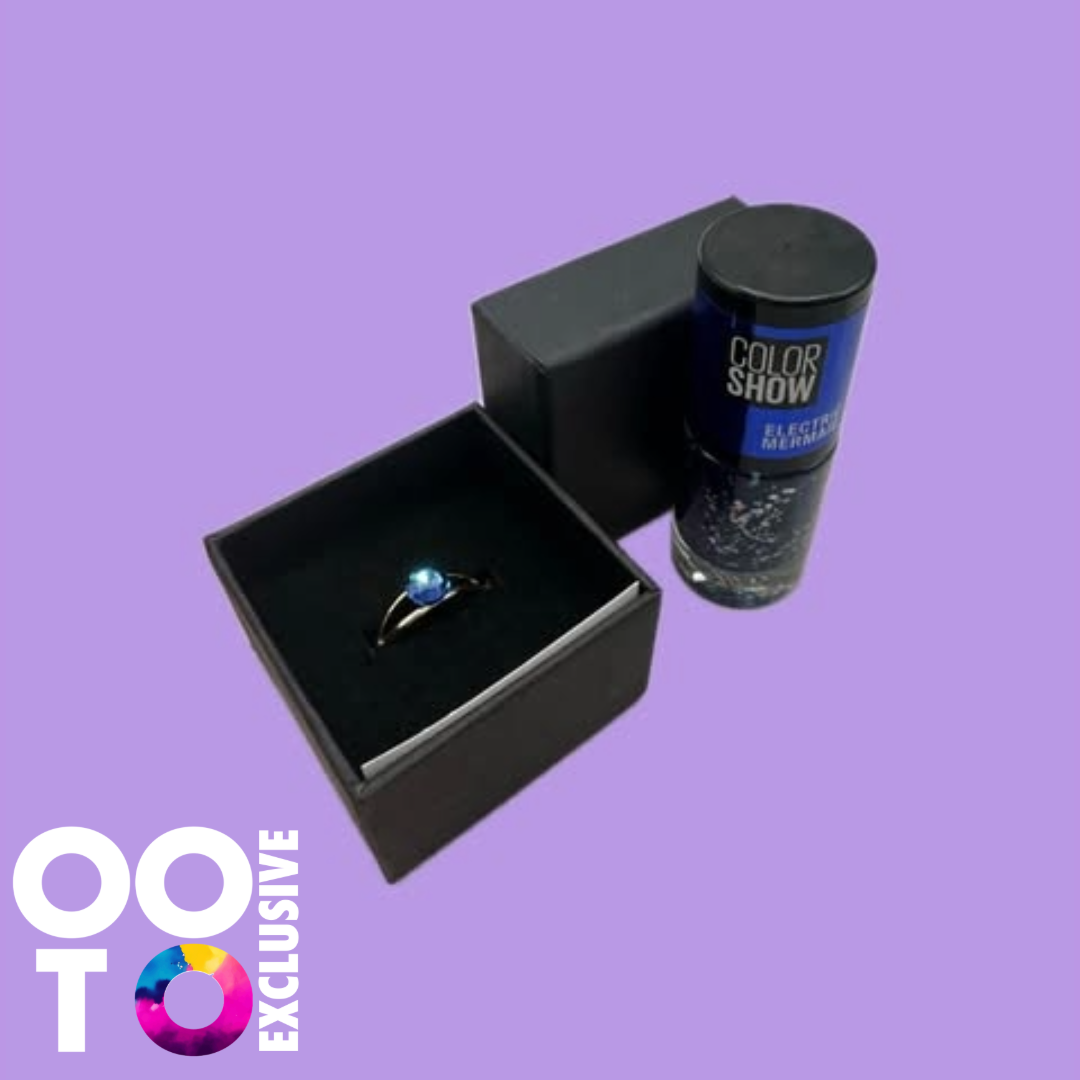 Gold Plated Adjustable Crystal Rings | FREE Co-ordinating Nail Varnish