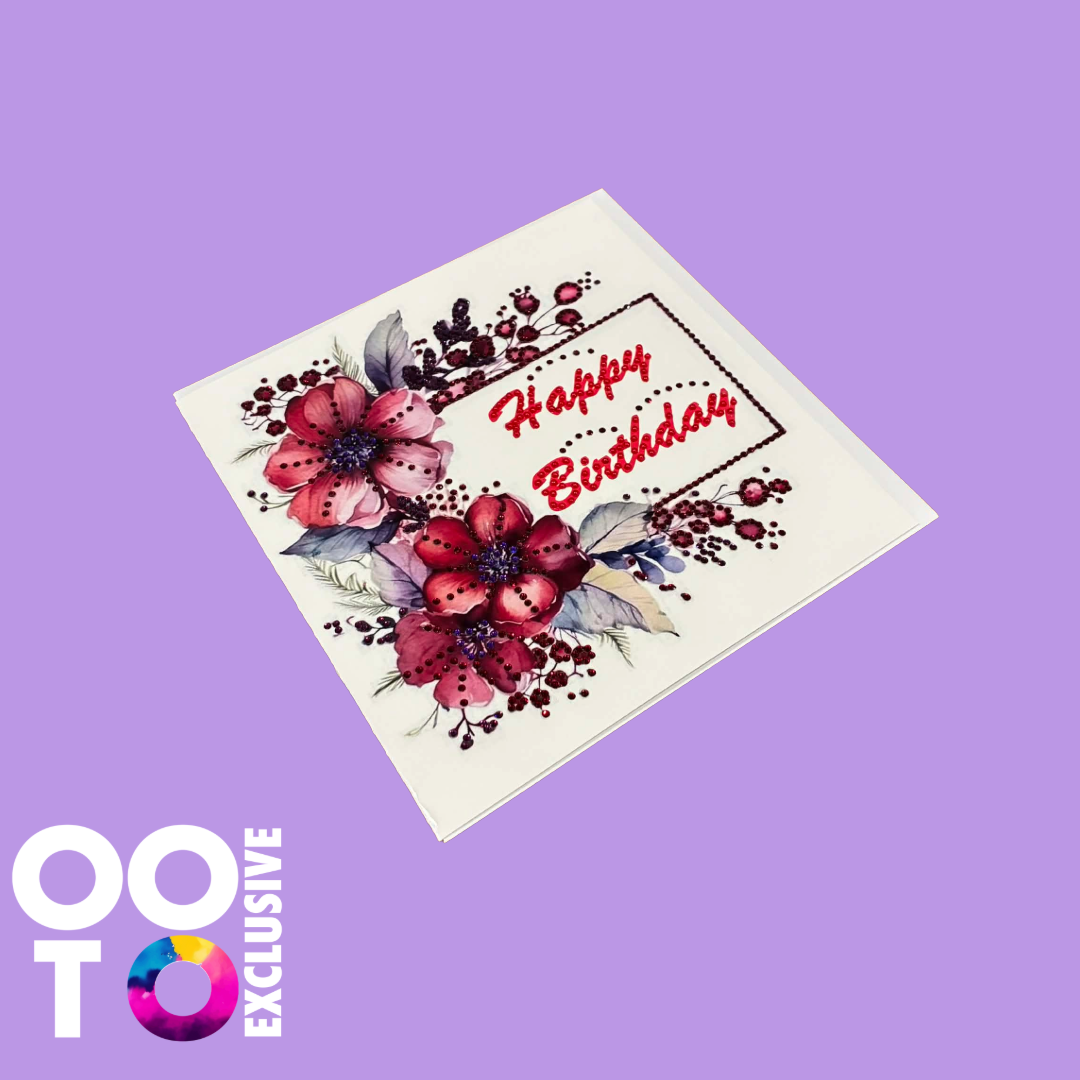 Birthday Cards with Rhinestone Crystals | Various Designs