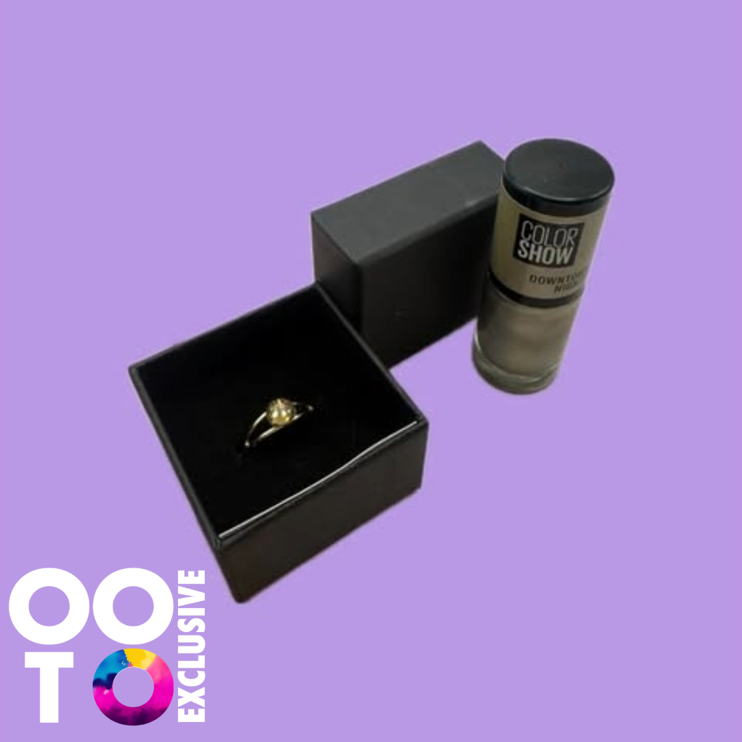 Gold Plated Adjustable Crystal Rings | FREE Co-ordinating Nail Varnish