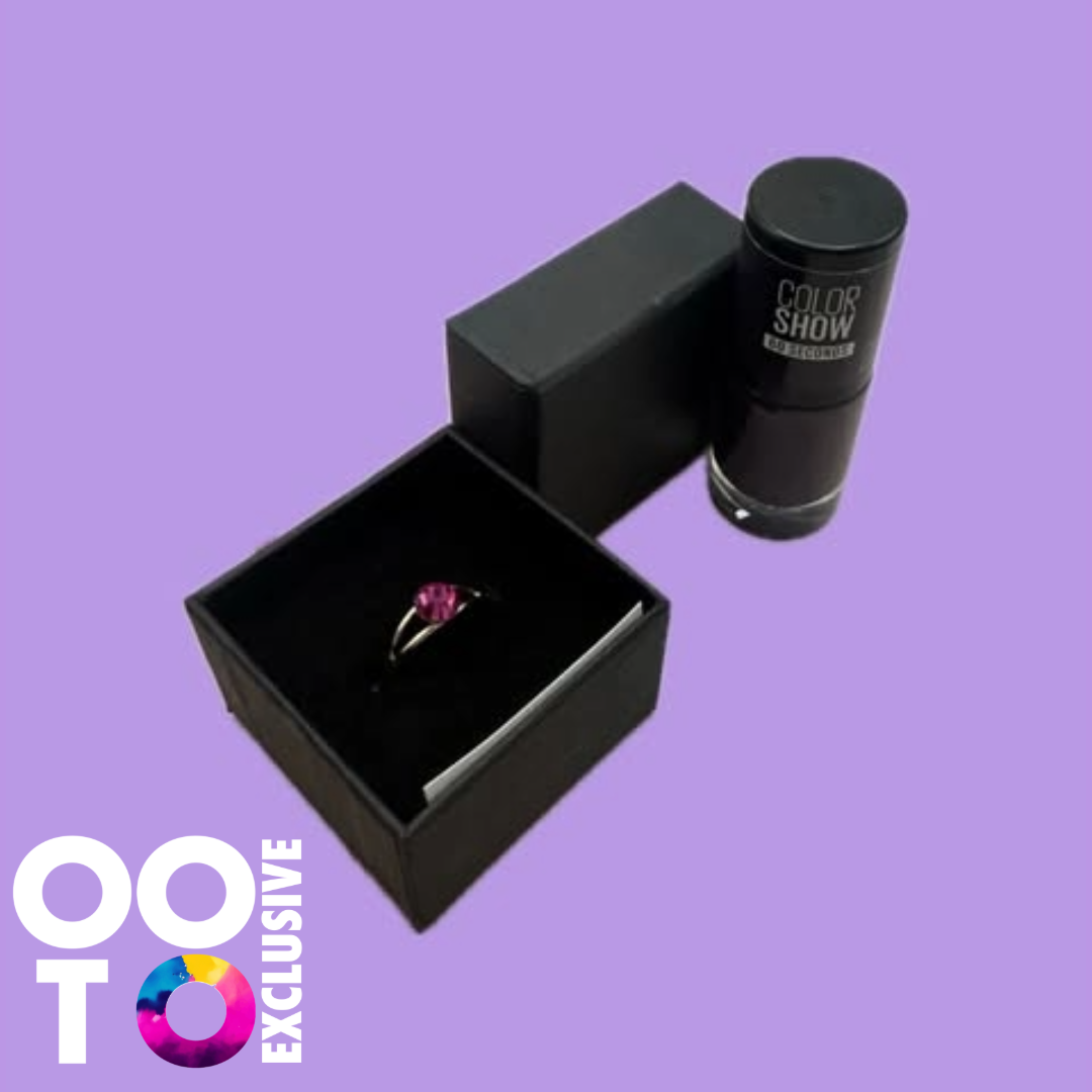 Gold Plated Adjustable Crystal Rings | FREE Co-ordinating Nail Varnish