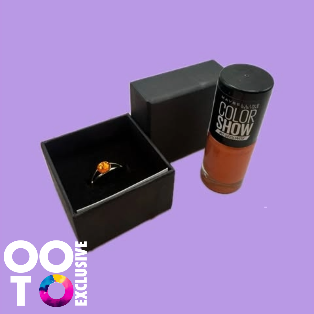 Gold Plated Adjustable Crystal Rings | FREE Co-ordinating Nail Varnish