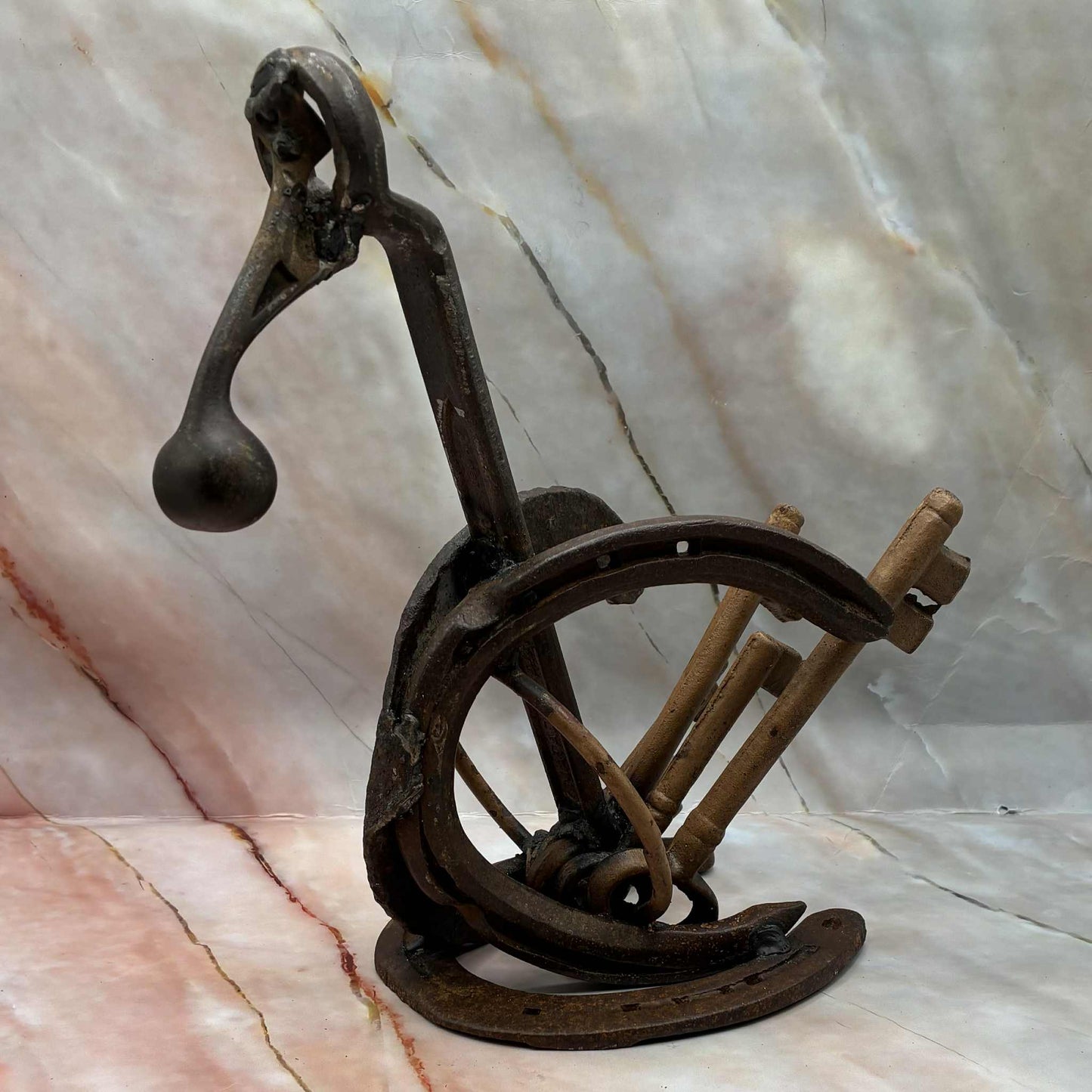 Horseshoe Swan | Recycled Metal Sculpture