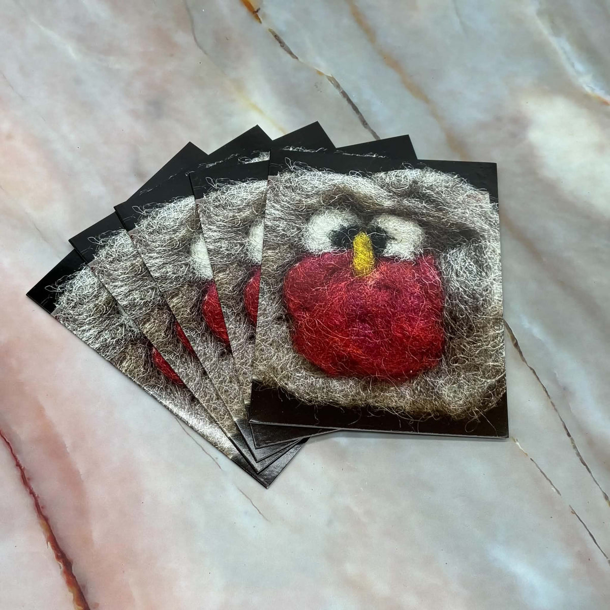 Robin Christmas Cards | Needle Felted Prints | Pack of 5